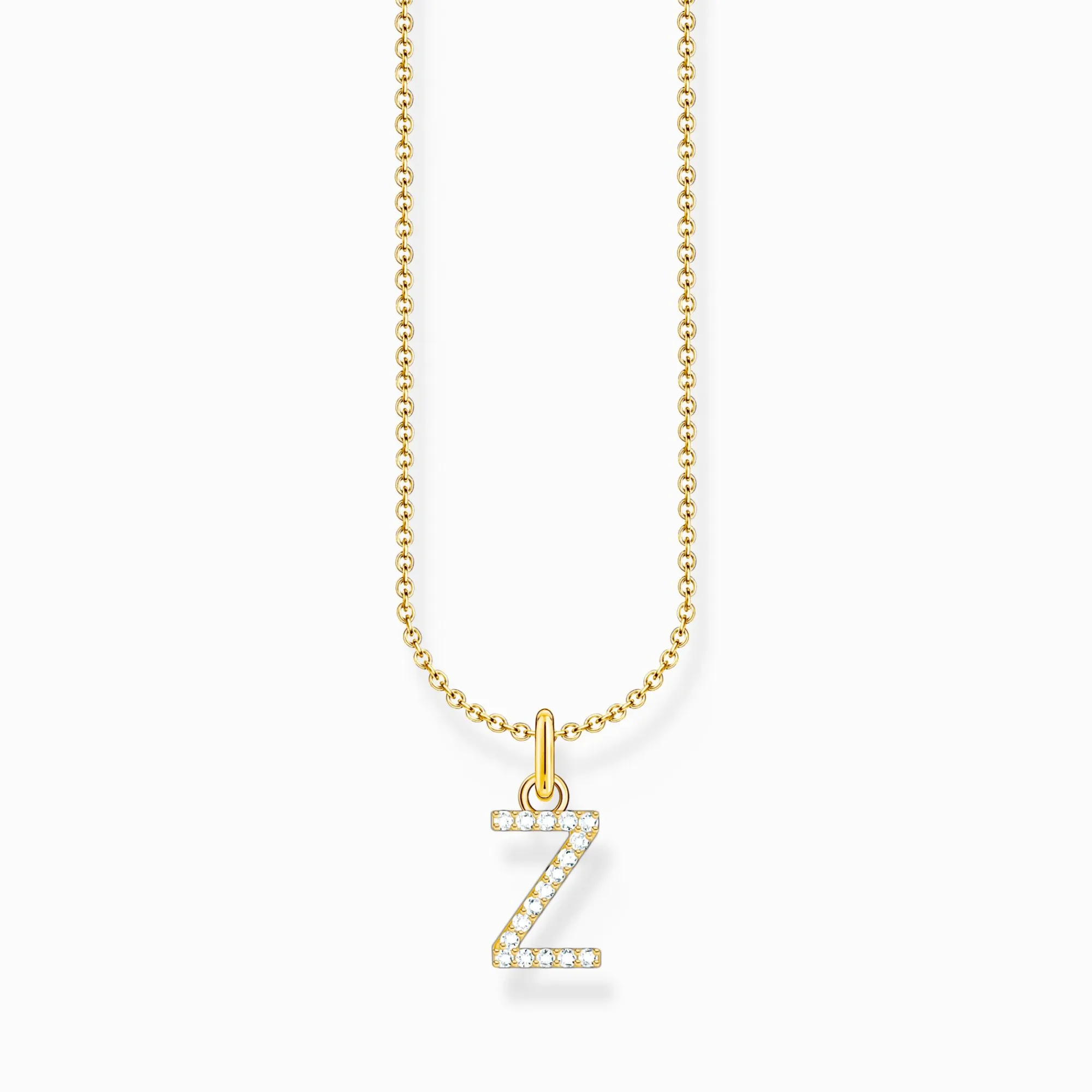 Women THOMAS SABO Necklaces-Gold-plated necklace with letter pendant Z and white zirconia