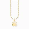 Women THOMAS SABO Necklaces|18-Carat Gold-Plating - 925 Silver-Gold-plated necklace with paw pendant and cold enamel