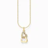 Women THOMAS SABO Necklaces-Gold-plated necklace with intertwined hearts pendant