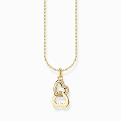 Women THOMAS SABO Necklaces-Gold-plated necklace with intertwined hearts pendant