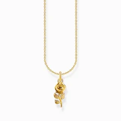 Women THOMAS SABO Necklaces-Gold-plated necklace with rose pendant