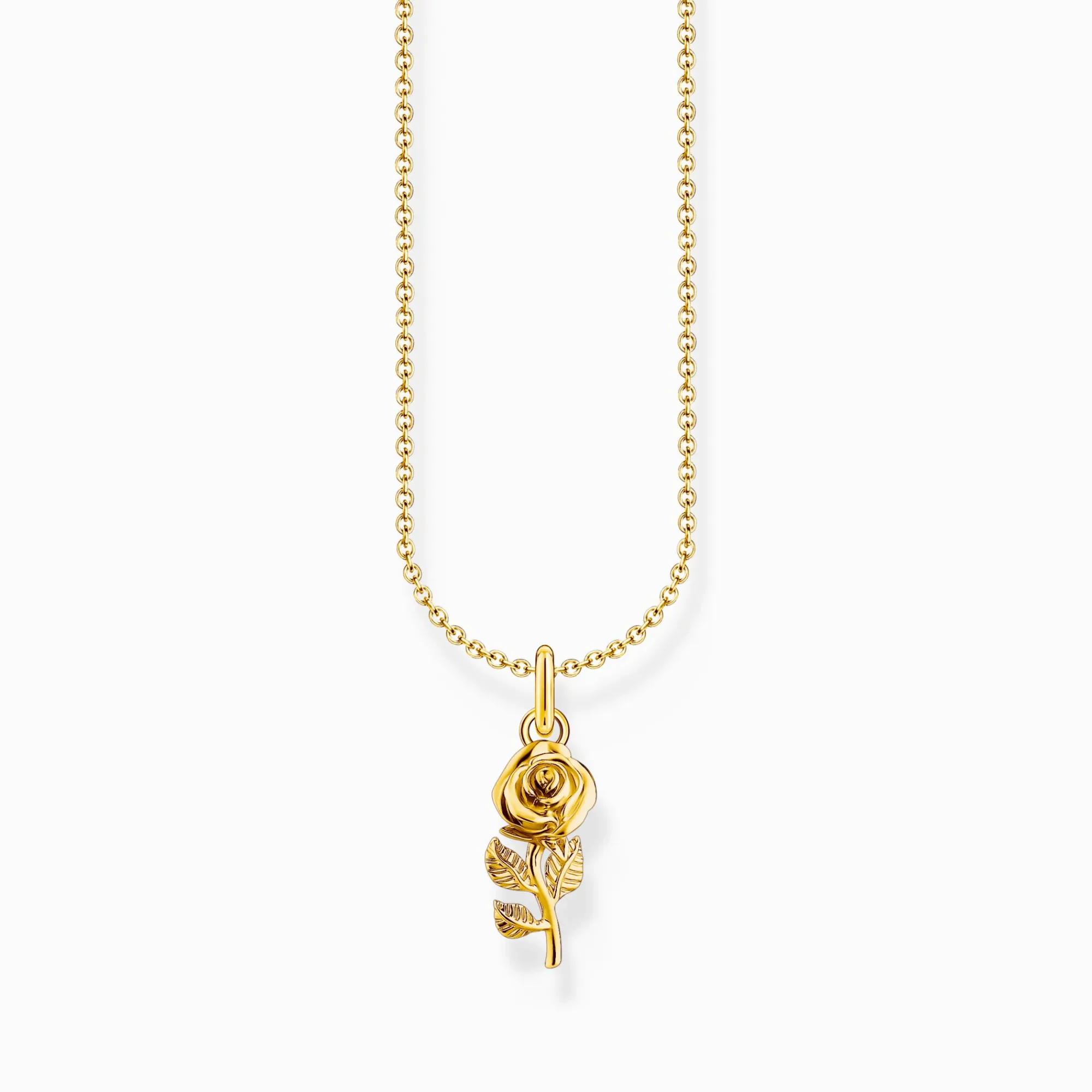 Women THOMAS SABO Necklaces-Gold-plated necklace with rose pendant