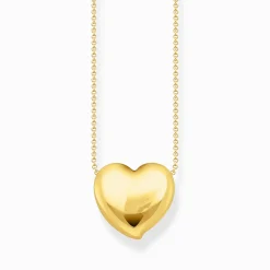 Women THOMAS SABO Necklaces|18-Carat Gold-Plating - 925 Silver-Gold-plated necklace with heart pendant