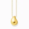 Women THOMAS SABO Necklaces|18-Carat Gold-Plating - 925 Silver-Gold-plated necklace with pendant in organic drop-shape