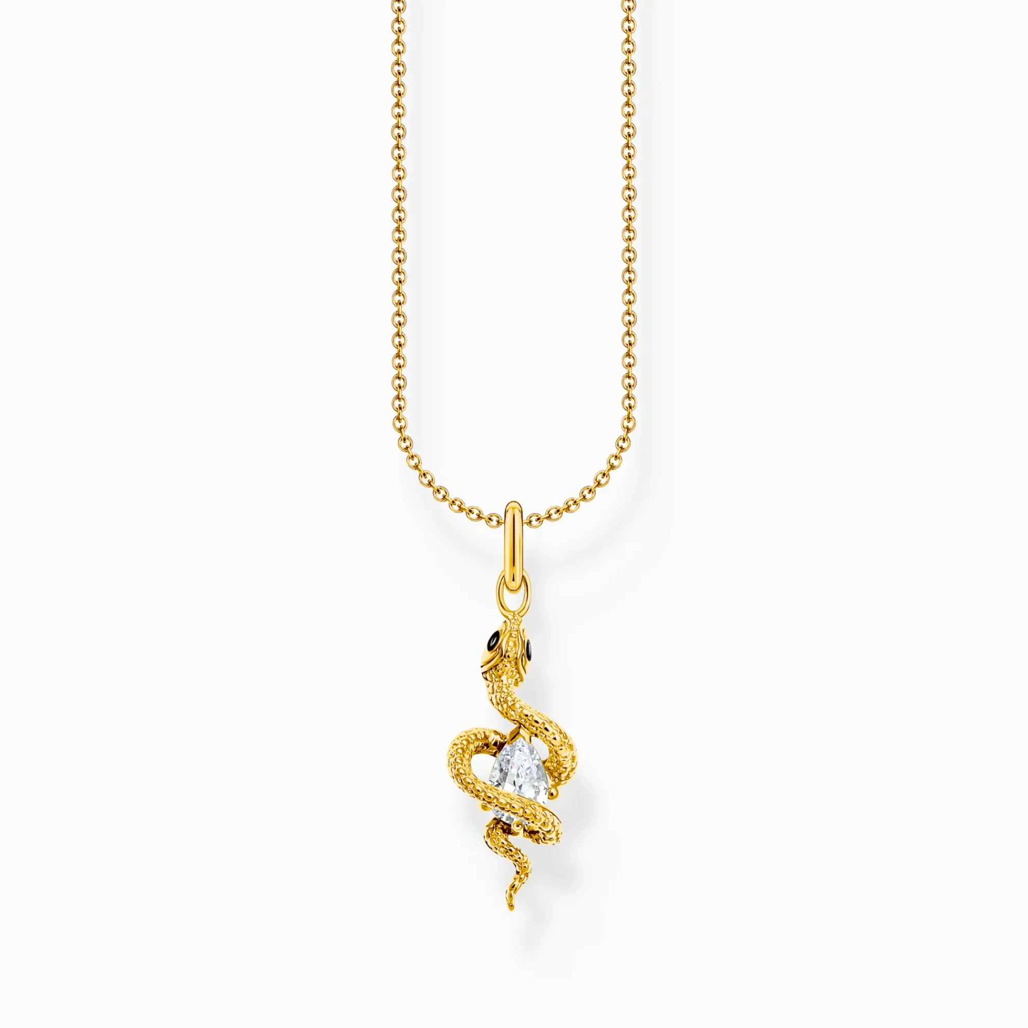 Women THOMAS SABO Necklaces|18-Carat Gold-Plating - 925 Silver-Gold-plated necklace with snake pendant Tempting Romance