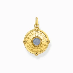 Women THOMAS SABO Pendants|18-Carat Gold-Plating - 925 Silver-Gold-plated pendant with blue cold enamel and colourful stones