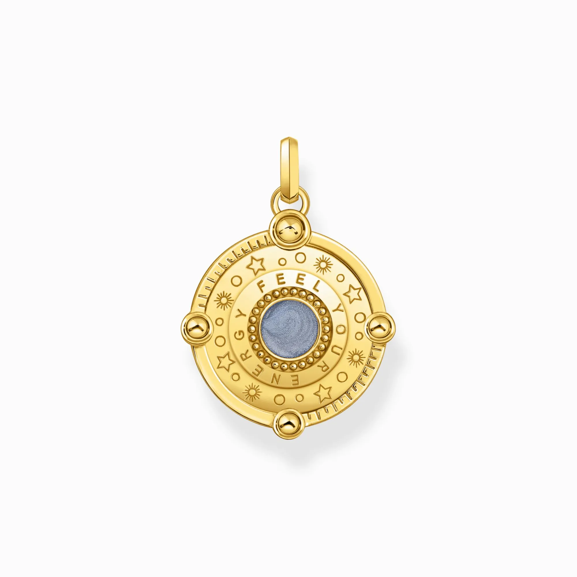 Women THOMAS SABO Pendants|18-Carat Gold-Plating - 925 Silver-Gold-plated pendant with blue cold enamel and colourful stones