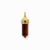 Women THOMAS SABO Pendants|Pendants-Gold-plated pendant with hexagon-cut red tiger's eye