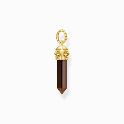 Women THOMAS SABO Pendants|Pendants-Gold-plated pendant with hexagon-cut red tiger's eye