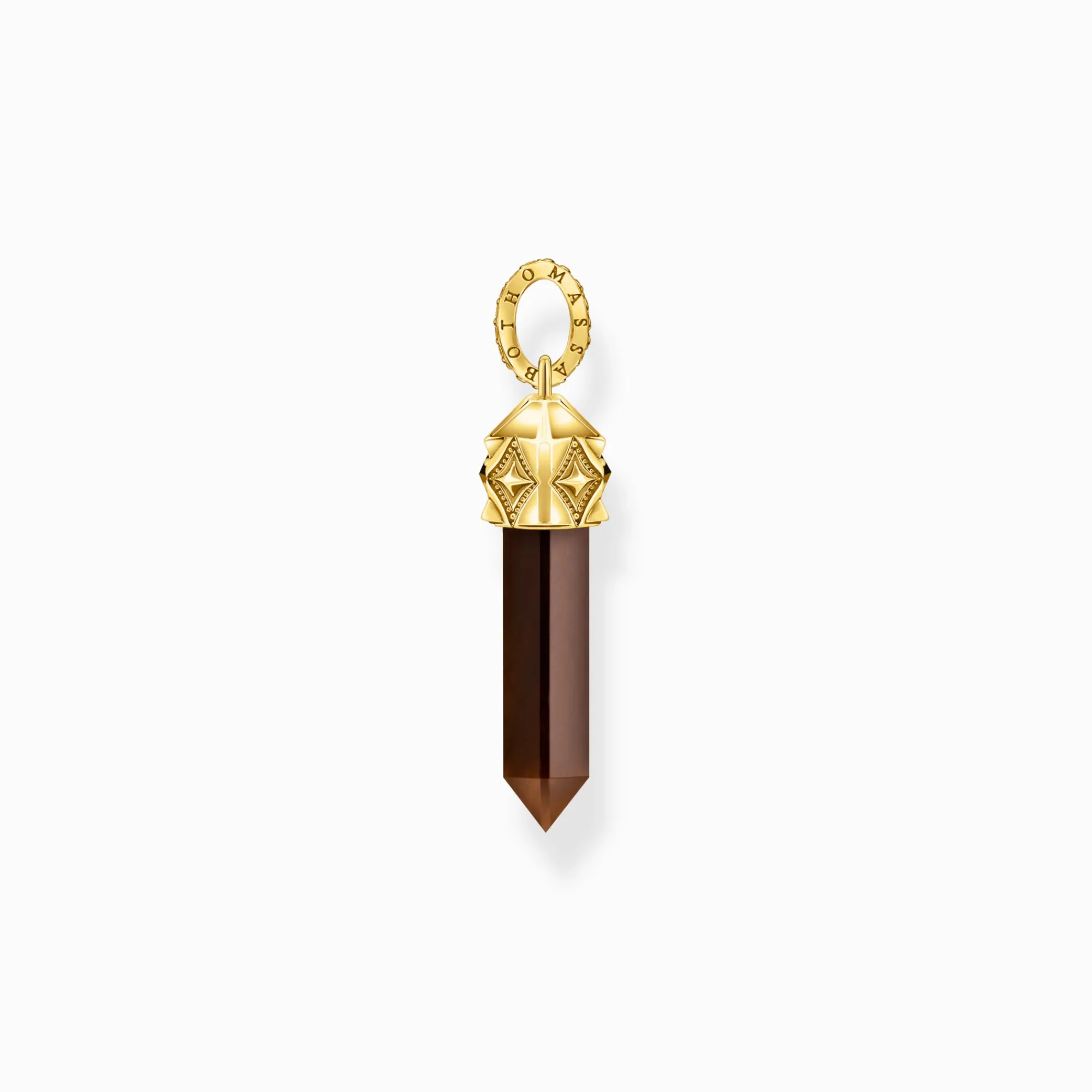 Women THOMAS SABO Pendants|Pendants-Gold-plated pendant with hexagon-cut red tiger's eye