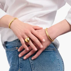 Women THOMAS SABO Rings|18-Carat Gold-Plating - 925 Silver-Gold-plated ring heart-shaped
