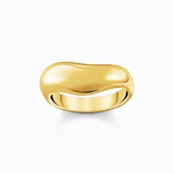 Women THOMAS SABO Rings|18-Carat Gold-Plating - 925 Silver-Gold-plated ring in organic shape
