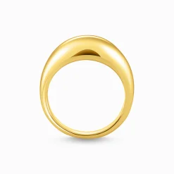 Women THOMAS SABO Rings|18-Carat Gold-Plating - 925 Silver-Gold-plated ring in timeless design