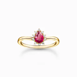 Women THOMAS SABO Rings|18-Carat Gold-Plating - 925 Silver-Gold-plated ring Vintage Romance