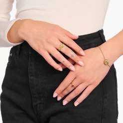 Women THOMAS SABO Rings|18-Carat Gold-Plating - 925 Silver-Gold-plated ring Vintage Romance