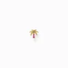 Women THOMAS SABO Ear Studs|18-Carat Gold-Plating - 925 Silver-Gold-plated single ear stud palm tree with colourful stones