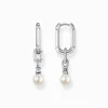 Women THOMAS SABO Earrings|Hoop Earrings-Hoop earrings links and pearls silver