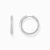 Women THOMAS SABO Hoop Earrings-Hoop earrings white stones pavé silver