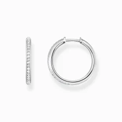Women THOMAS SABO Hoop Earrings-Hoop earrings white stones pavé silver