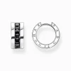 Women THOMAS SABO Hoop Earrings-Hoop earrings with black stones pavé silver