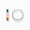 Women THOMAS SABO Hoop Earrings|925 Silver-Hoop earrings with colourful stones pavé silver
