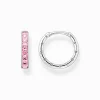 Women THOMAS SABO Hoop Earrings|925 Silver-Hoop earrings with pink stones pavé silver