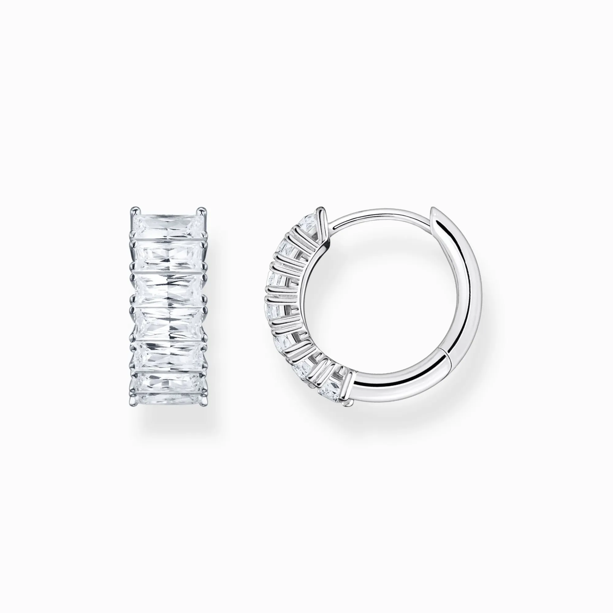 Women THOMAS SABO Hoop Earrings-Hoop earrings with white stones pavé silver