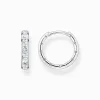 Women THOMAS SABO Hoop Earrings-Hoop earrings with white stones pavé silver