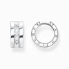 Women THOMAS SABO Hoop Earrings-Hoop earrings with white stones pavé silver