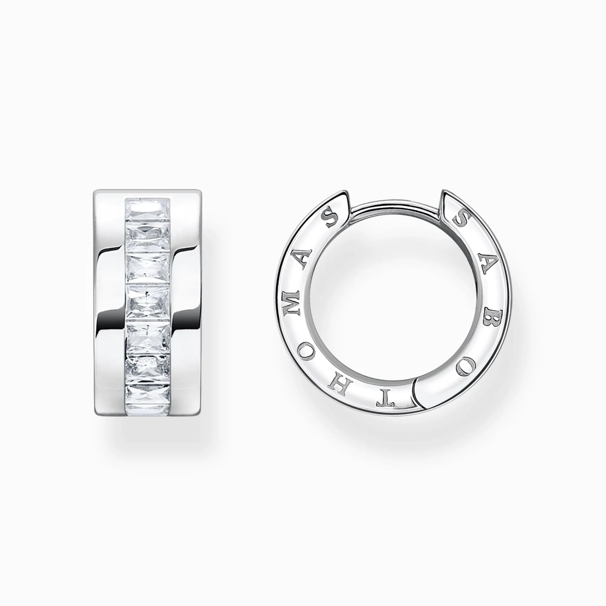 Women THOMAS SABO Hoop Earrings-Hoop earrings with white stones pavé silver
