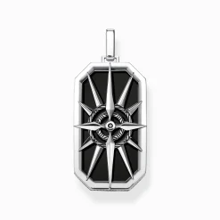Women THOMAS SABO Necklaces|Necklaces & Chains-Jewellery set necklace compass black and silver blackened