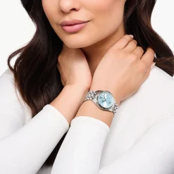 Women THOMAS SABO Watches|Ladies' Watches-Ladies' watch Divine Blue with light blue dial and white stones silver