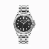 Women THOMAS SABO Watches|Ladies' Watches-Ladies' watch Divine Silver with black dial and white stones silver