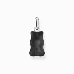 Women THOMAS SABO Pendants|Pendants-Large silver pendant with black Goldbear and zirconia