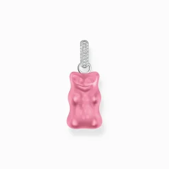 Women THOMAS SABO Pendants|Pendants-Large silver pendant with pink Goldbears and zirconia
