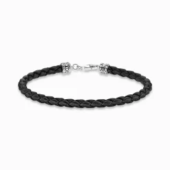 Women THOMAS SABO Bracelets|Bracelets-Leather bracelet black
