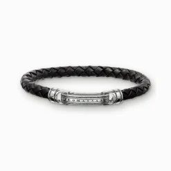 Women THOMAS SABO Bracelets|Bracelets-Leather bracelet black