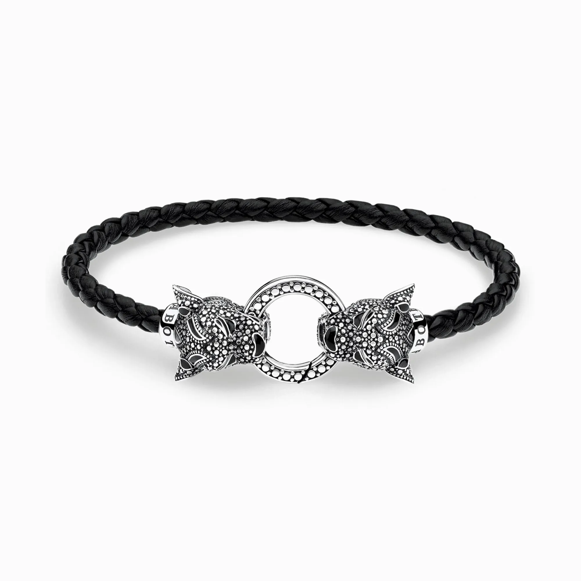 Women THOMAS SABO Bracelets|Bracelets-Leather strap Black Cat