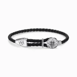 Women THOMAS SABO Bracelets|Bracelets-Leather strap compass