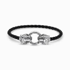 Women THOMAS SABO Bracelets|925 Silver-Leather strap tiger