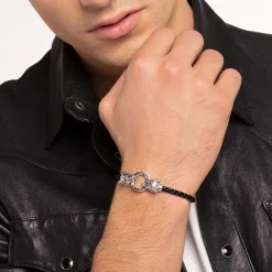 Women THOMAS SABO Bracelets|925 Silver-Leather strap tiger