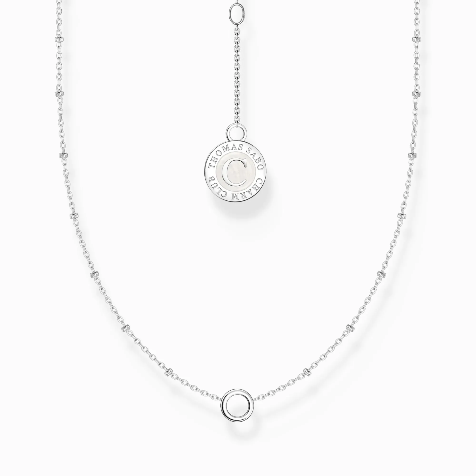 Women THOMAS SABO Charm Necklaces|Charm Necklaces-Member Charm necklace with round pendant and little balls silver