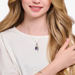 Women THOMAS SABO Charm Necklaces|Charm Necklaces-Member Charm necklace with round pendant and little balls silver