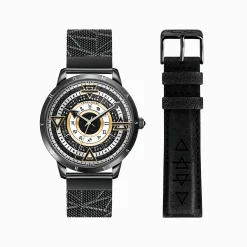 THOMAS SABO Watches|Watches-Men’s watch Elements of Nature with black stones two-tone