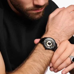 THOMAS SABO Watches|Watches-Men’s watch Elements of Nature with black stones two-tone