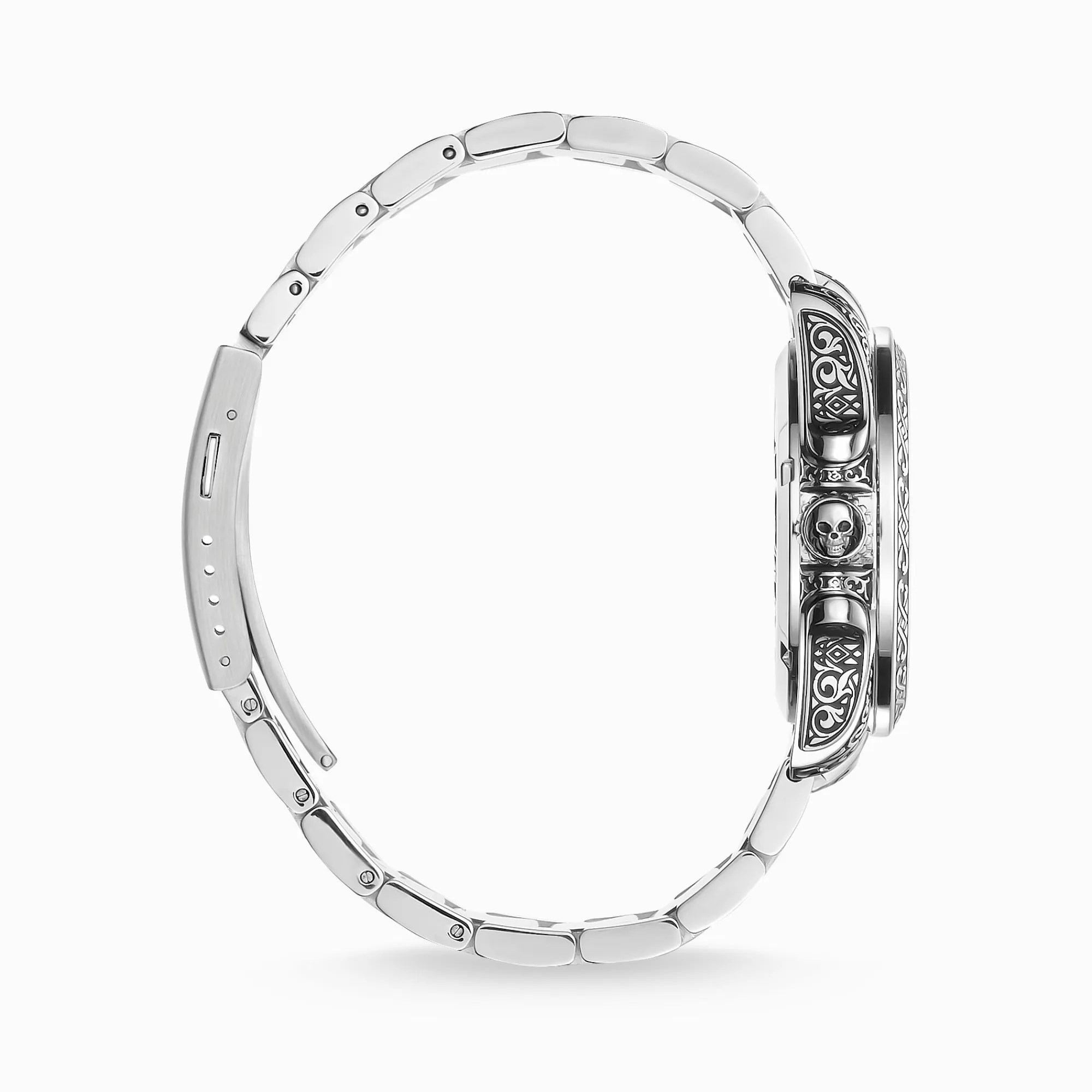THOMAS SABO Watches|Watches-Men’s watch Rebel at Heart skull silver black