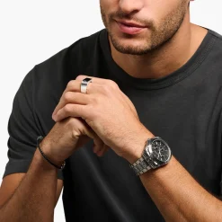 THOMAS SABO Watches|Watches-Men’s watch Rebel at Heart skull silver black