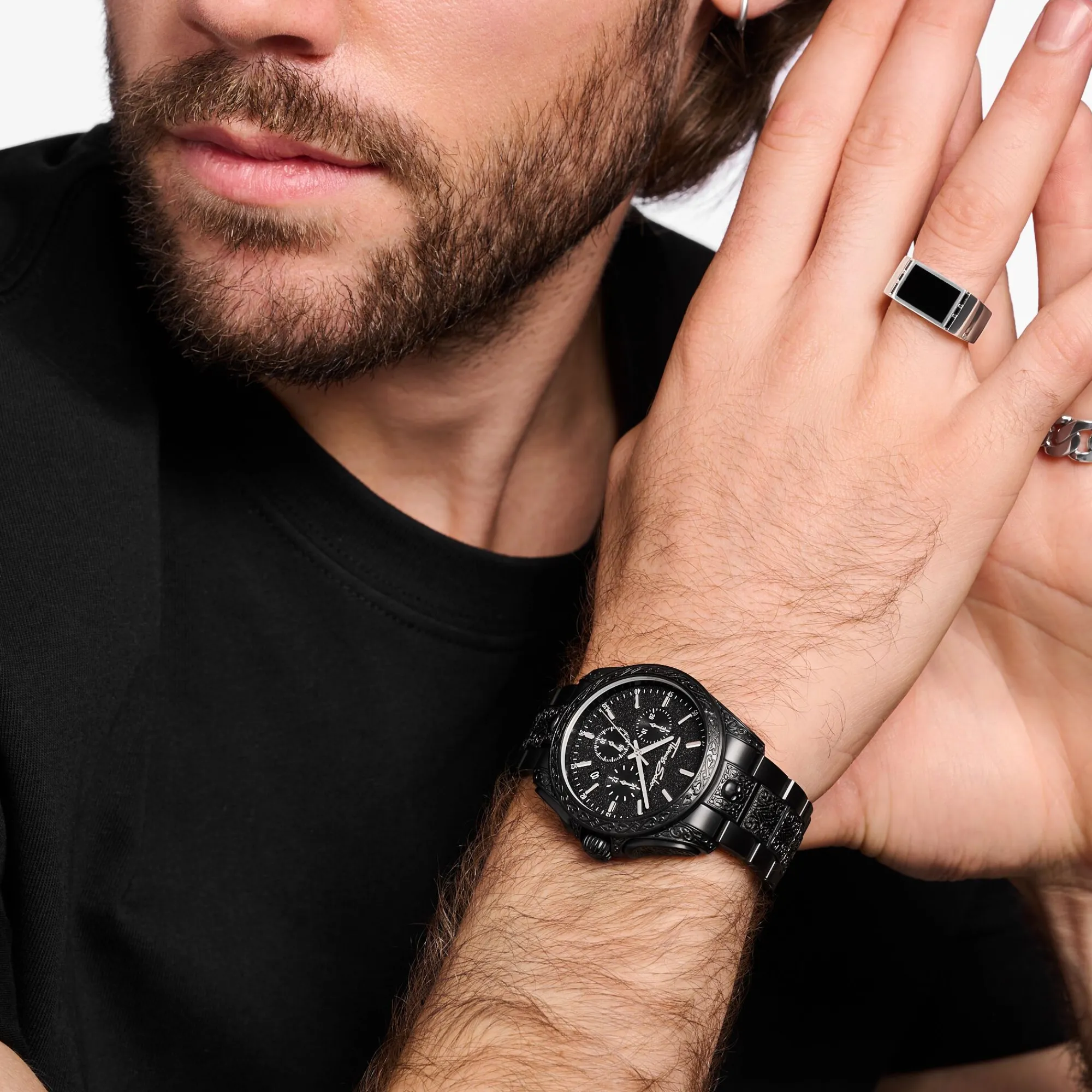 THOMAS SABO Watches|Watches-Men’s watch Rebel at heart Chronograph black