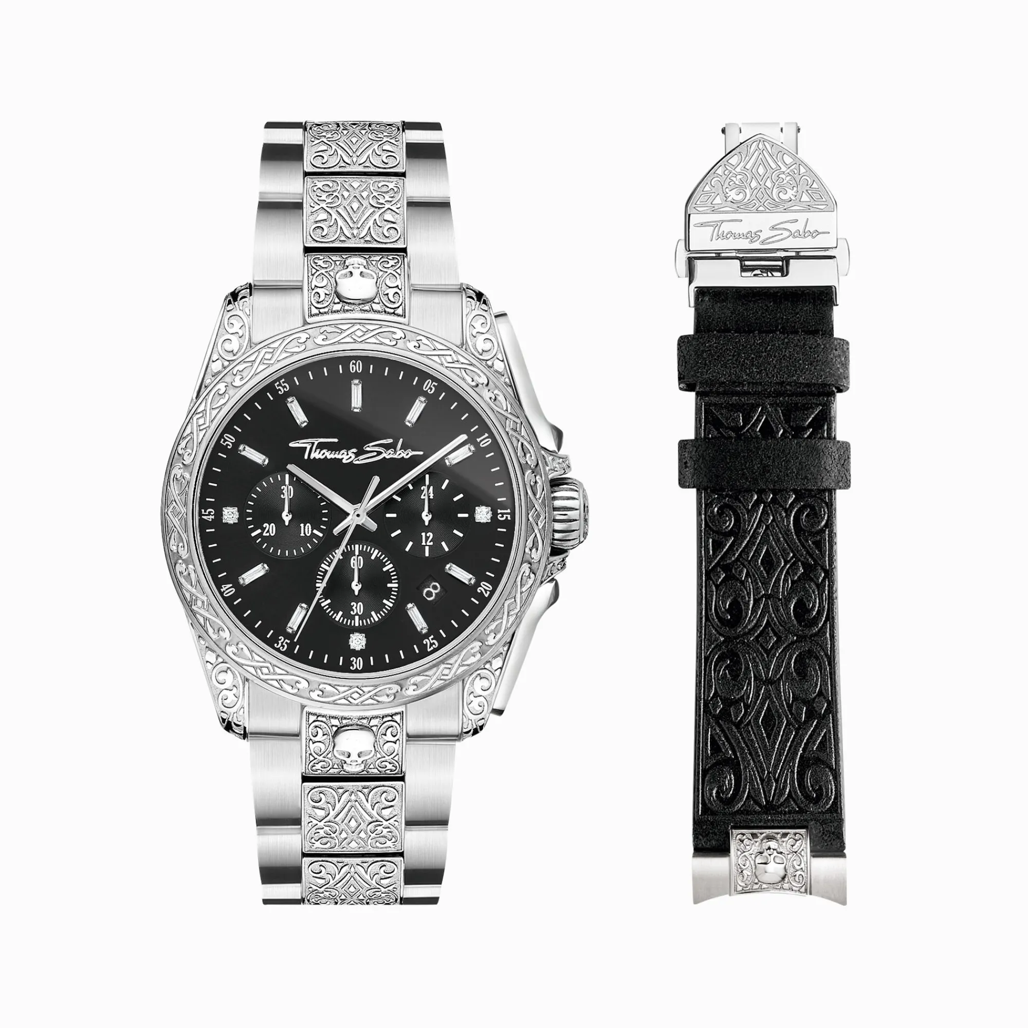 THOMAS SABO Watches|Watches-Men’s watch Rebel at heart Chronograph silver