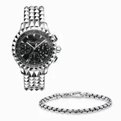 THOMAS SABO Watches|Watches-Men’s watch Rebel at Heart Chronograph silver black